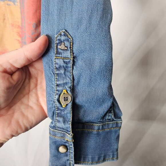 Vivienne Westwood‎ Anglomania Denim Shirt M Western Rodeo Artsy Art you Wear - Picture 11 of 13